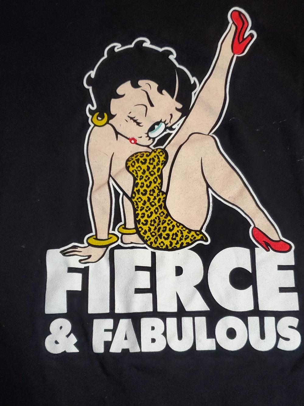 Black Short-Sleeve Tee with Betty Boop Graphic - Fierce & Fabulous